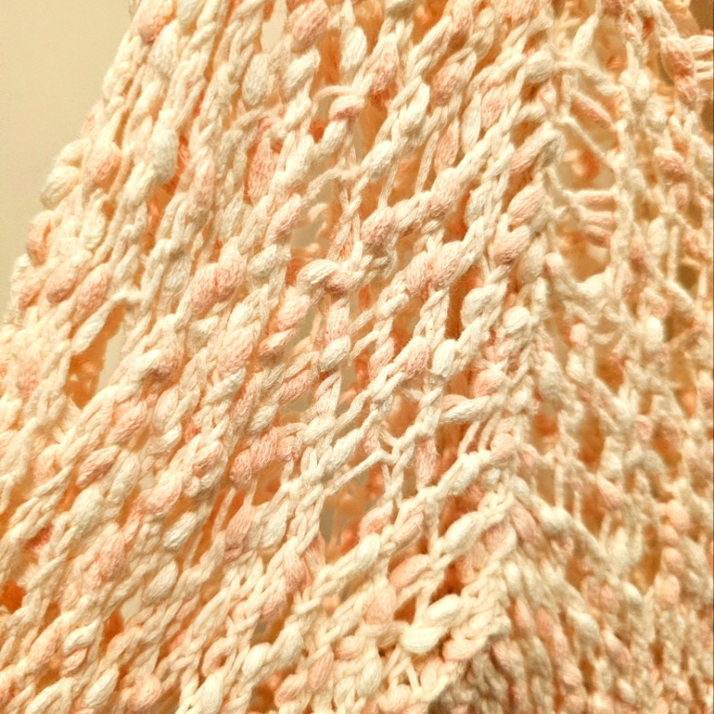 J Jill Knit Crochet Top Small - Boho Fairycore Festival Powder Pink & White - Picture 3 of 5